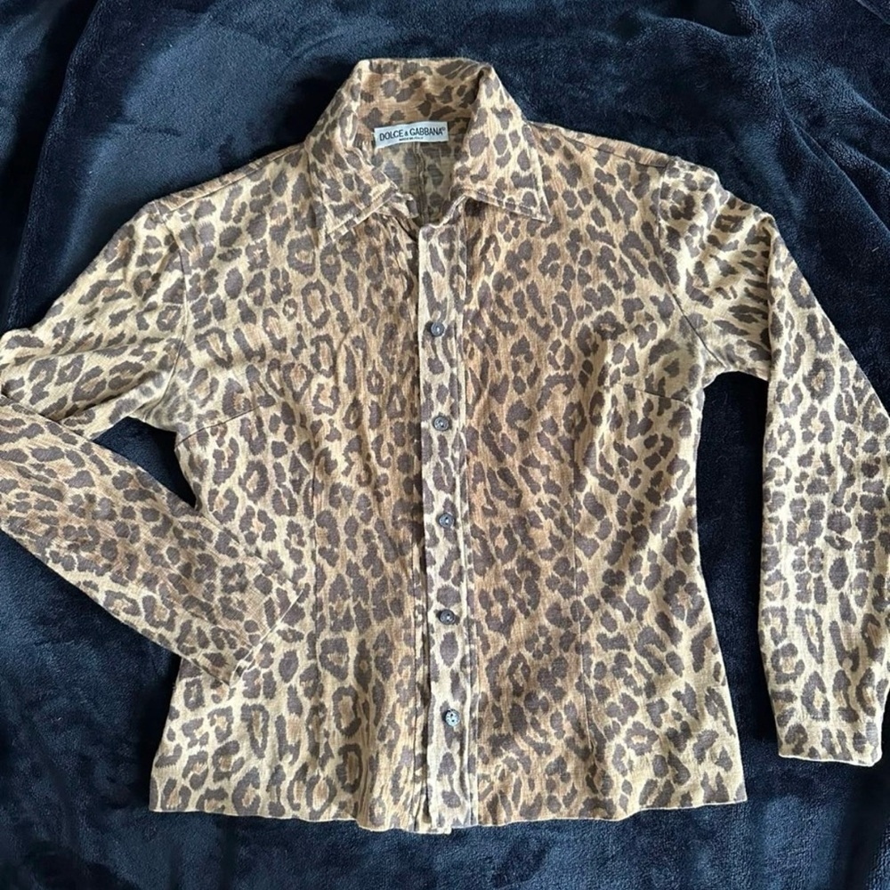 Dolce & Gabbana Leopard Print Button Down Shirt